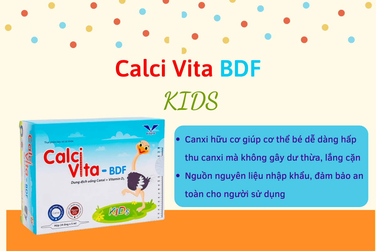 Calci Vita BDF Kids là sản phẩm bổ sung canxi chất lượng và an toàn cho bé