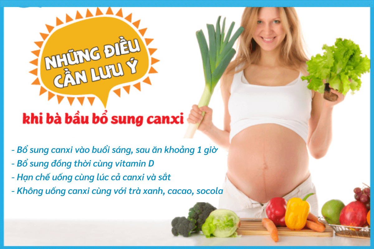 Một số lưu ý khi bổ sung canxi cho bà bầu