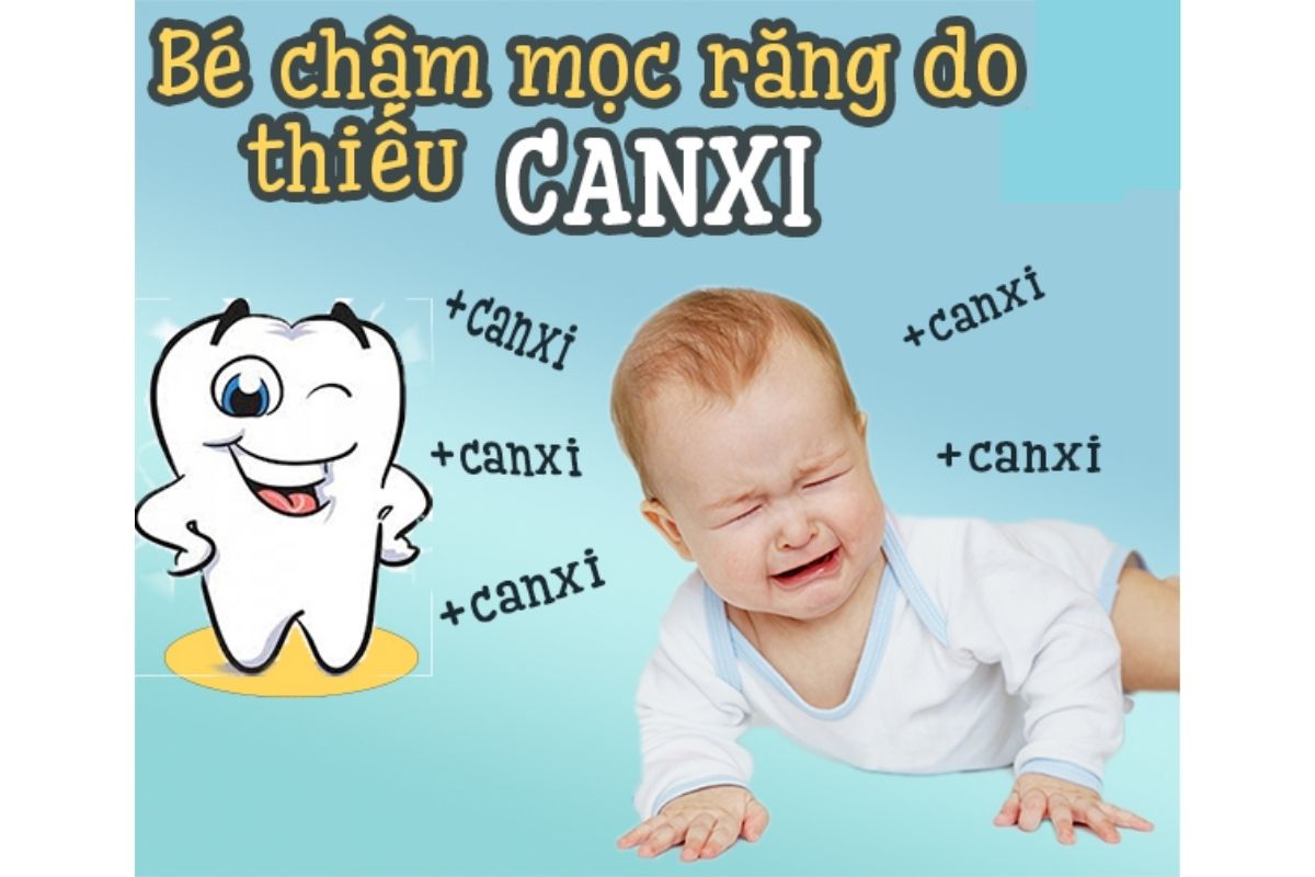 Trẻ chậm mọc răng do thiếu canxi