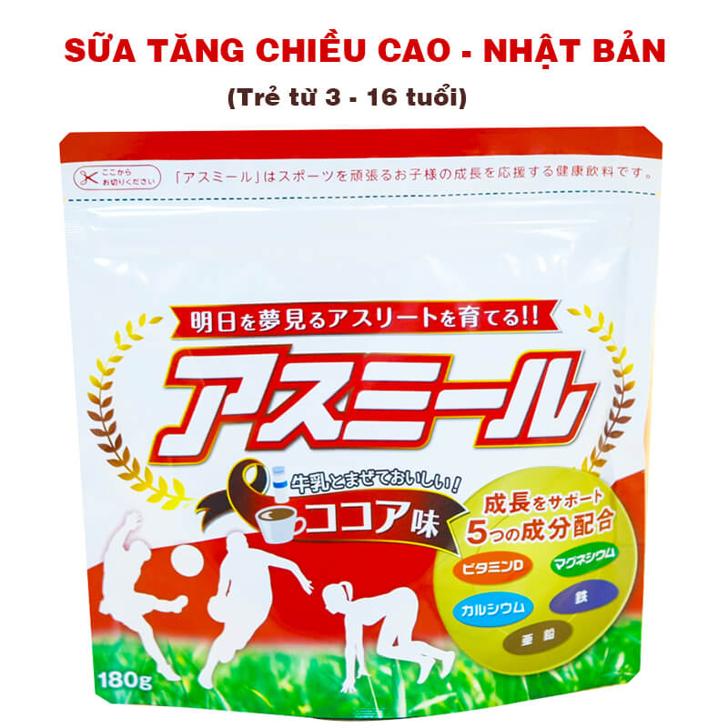Sữa Asumiru tăng chiều cao cho bé 1 tuổi của Nhật